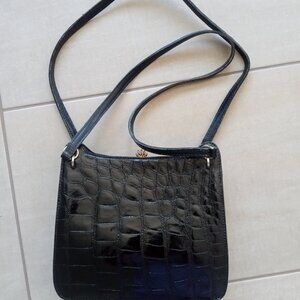 VINTAGE FAUX CROC HANDBAG